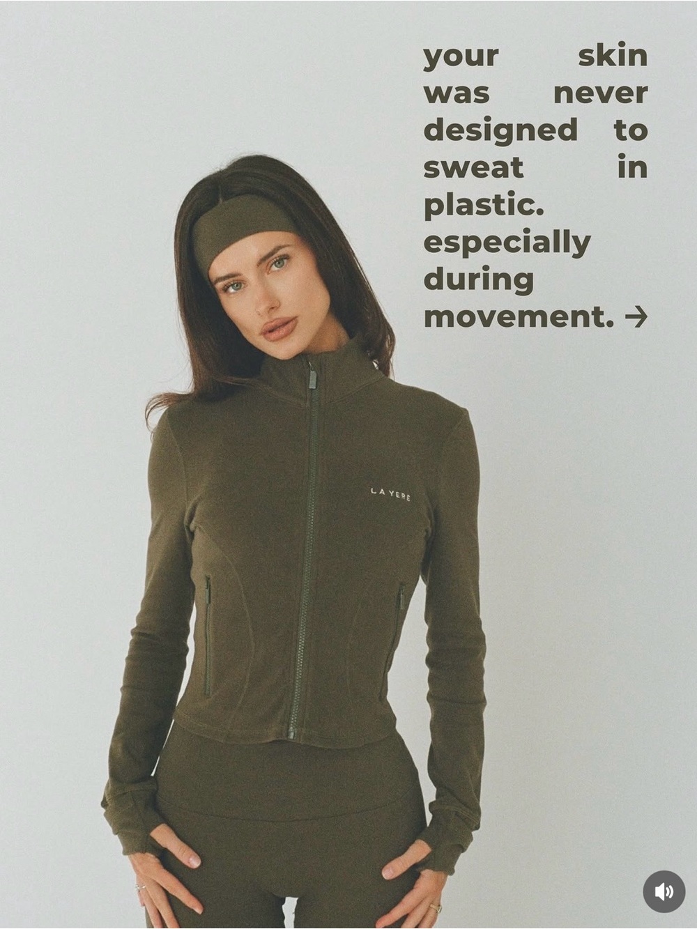LAYERE Olive Green Zip-Front Active Jacket Brandnew